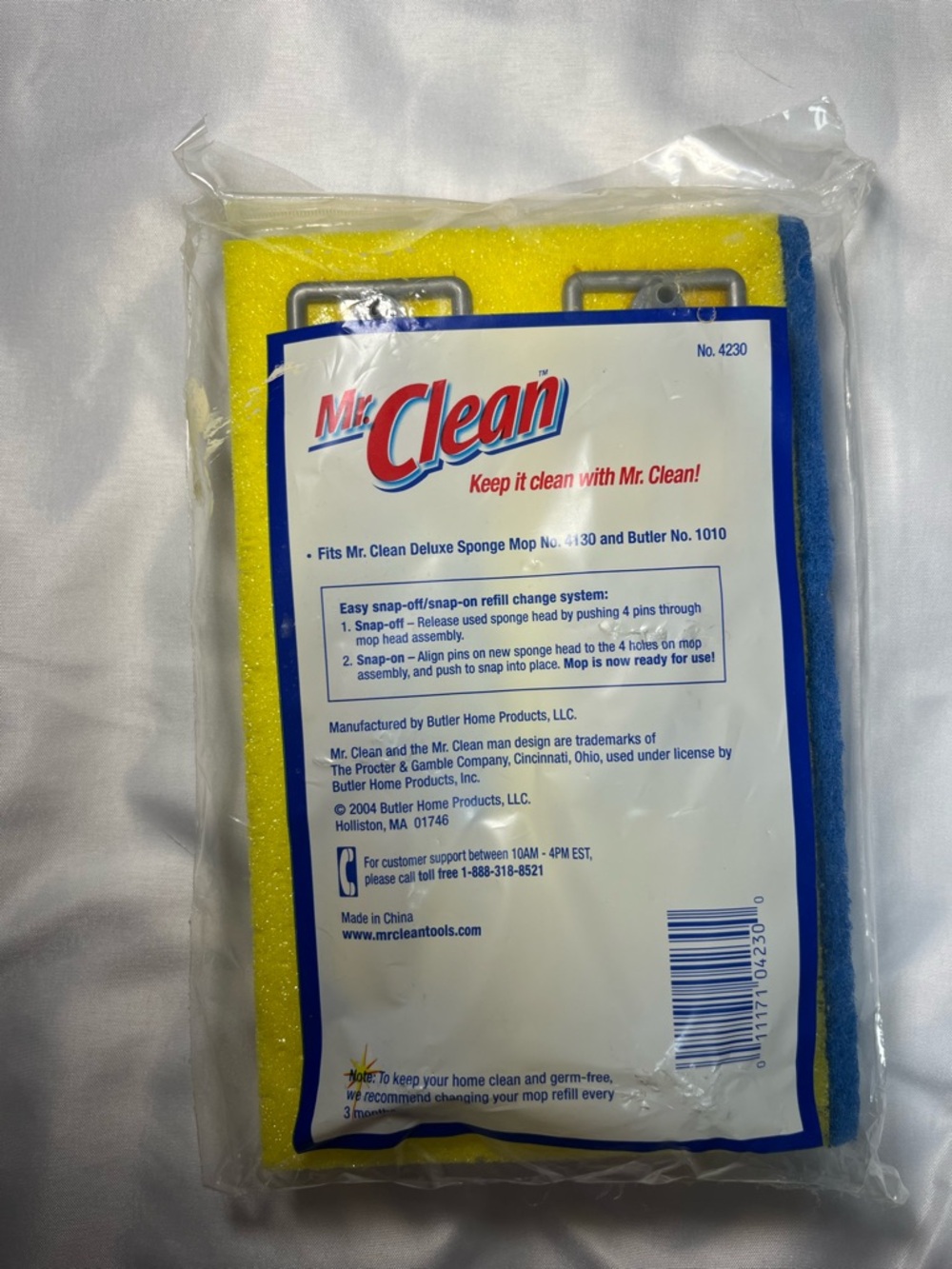 Mr Clean Sponge Mop Refill Snap On Off NEW Vintage 2004 Discontinued - Picture 3 of 5
